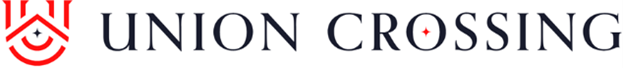 Union Crossing Heather-Edit Union Crossing logo with red emblem